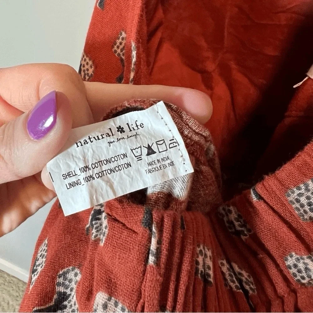 NATURAL LIFE Terracotta Patterned Jumpsuit - Picture 7 of 9